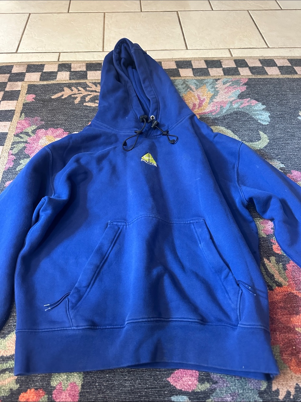 Nike Royal Blue Crewneck Hooded Sweatshirt with Small Sail Logo